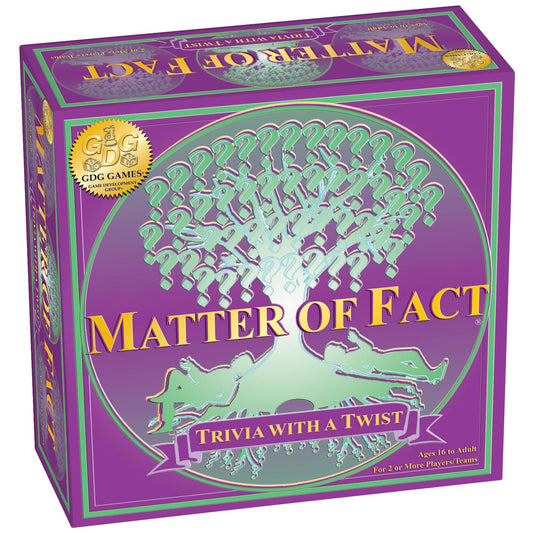 Matter of Fact main topic challenge on the board, boosting fast thinking for game nights.