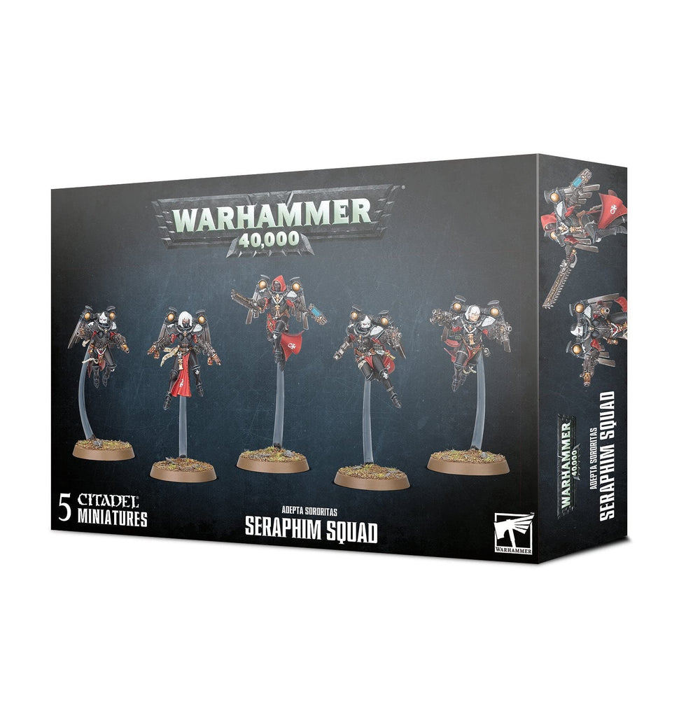 Games Workshop Adepta Sororitas Seraphim Squad miniature ready for painting and tabletop battles.