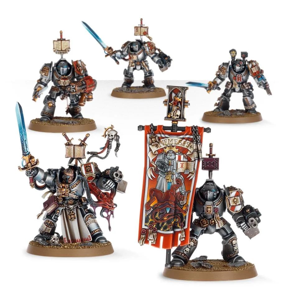 Games Workshop Grey Knights dynamic posing adds dramatic battlefield presence.