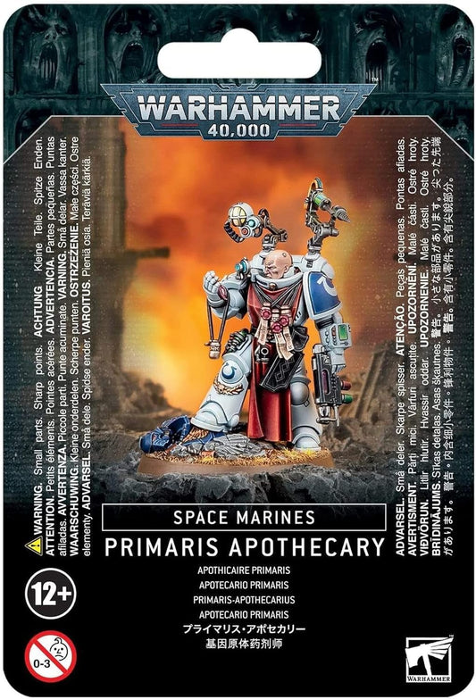 Games Workshop Space Marine Primaris Apothecary front view for painting inspiration.