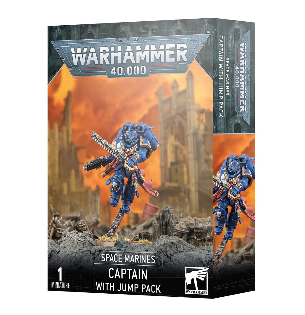 Games Workshop Space Marines Captain with Jump Pack 2023 edition, ready-to-paint miniature for tabletop battles