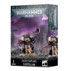 Games Workshop Black Templars Castellan miniature with combi-flamer and power axe for tabletop battles