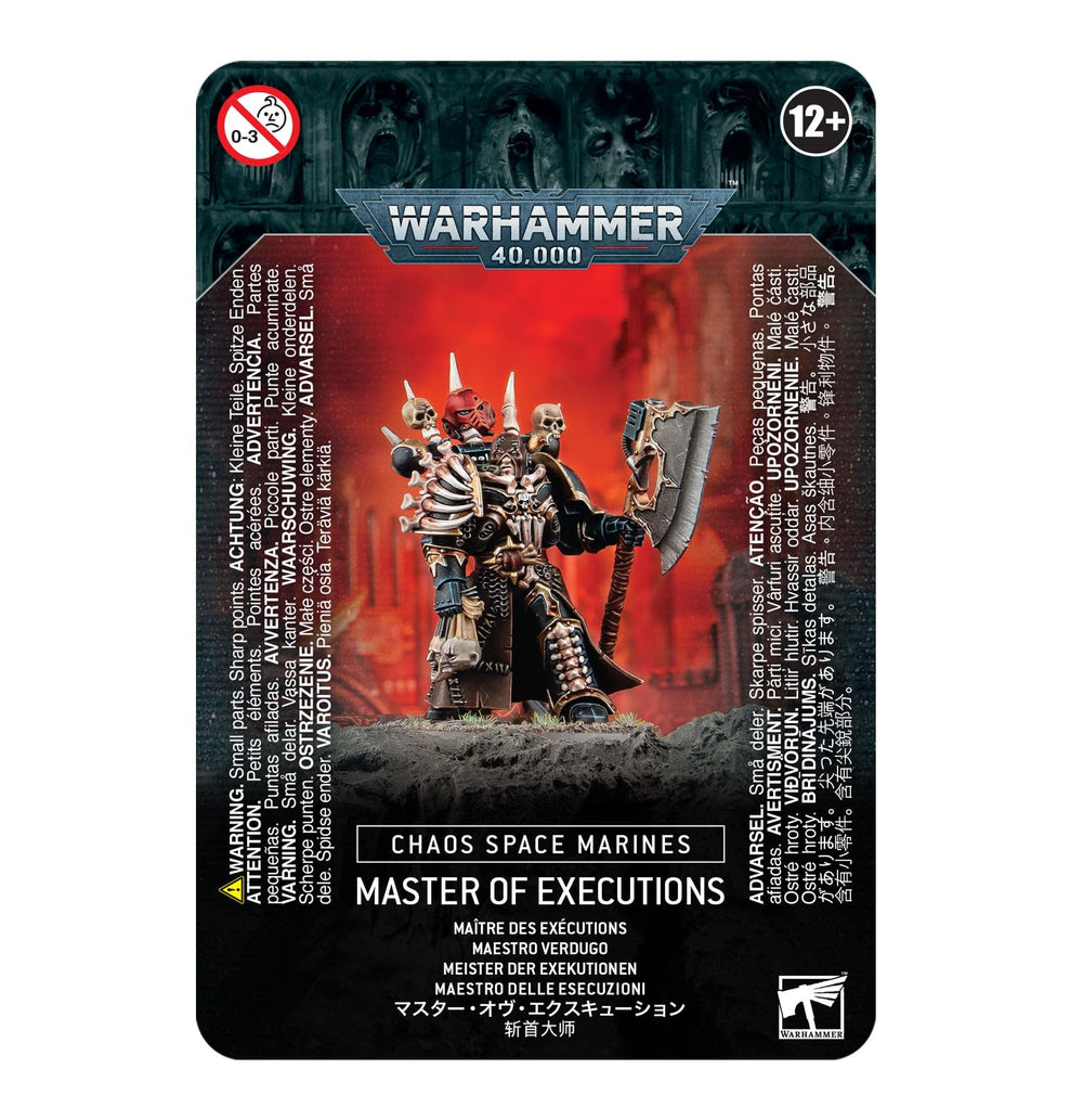 Games Workshop Chaos Space Marines Master of Executions miniature for tabletop battles and display.
