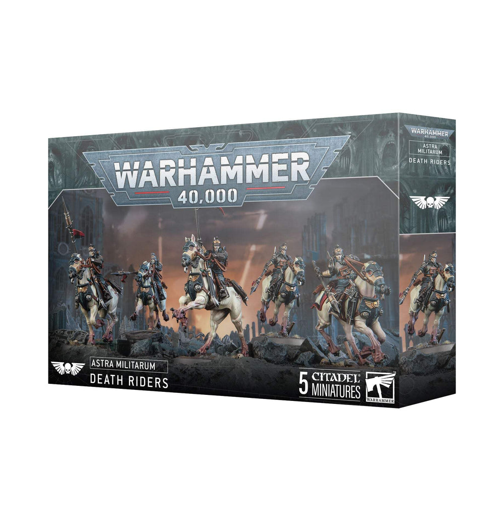 Games Workshop Warhammer 40,000 Death Riders assembly: customizable elite cavalry for flexible battlefield roles.