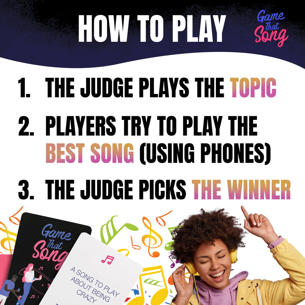 Game That Song deck-in-action invites friends to sing and compete.