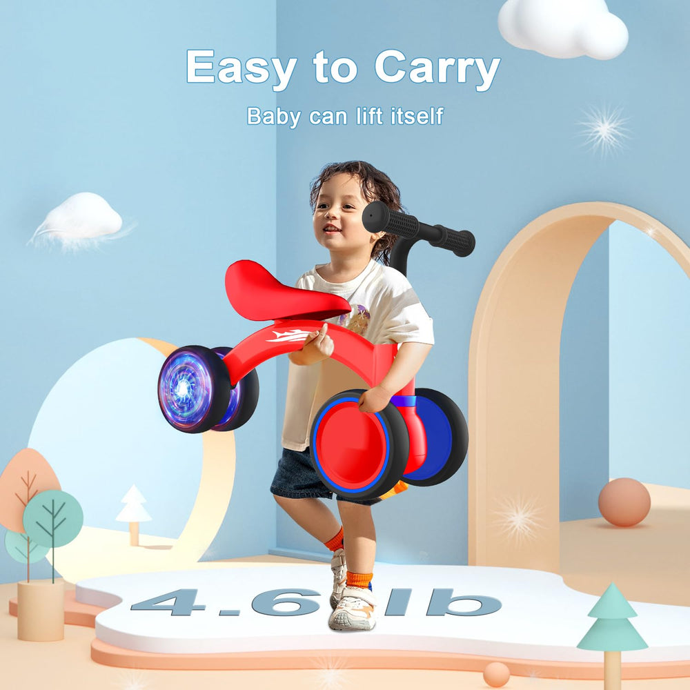 Gamfeiny carbon steel frame offers sturdy support for first rides.
