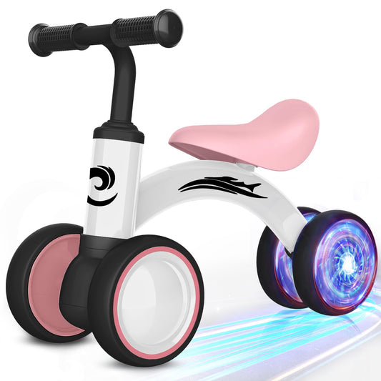 Gamfeiny colorful lighting wheel glows as toddler rides, enhancing playtime.