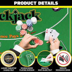 Gamie 36x72 poker tabletop mat laid flat for smooth card slides.