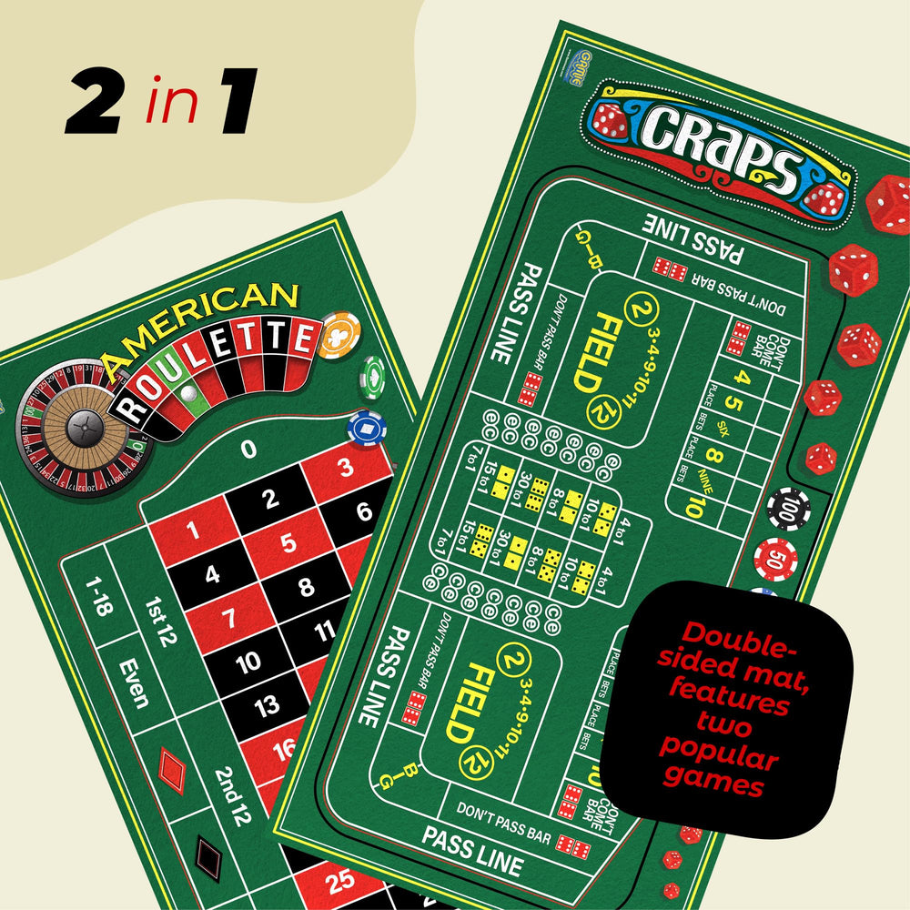 Gamie craps layout side view suited for casual craps sessions.
