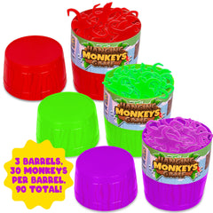 Gamie Hanging Monkeys Game: colorful monkeys and barrels spark retro, screen-free fun.