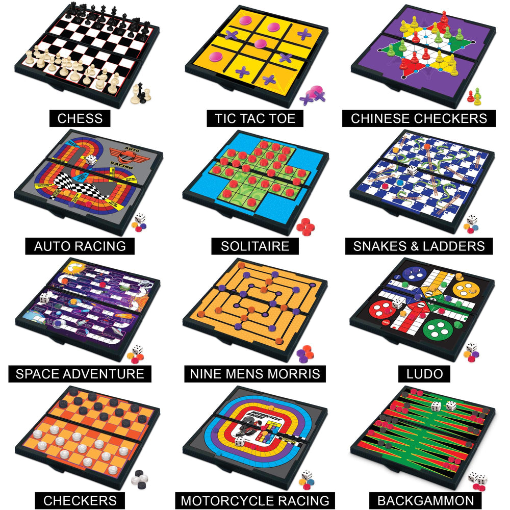 Gamie Magnetic Board close-up of checkers with magnetic pieces for travel play