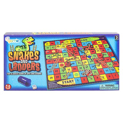 Gamie Snakes and Ladders smiles during family game night.