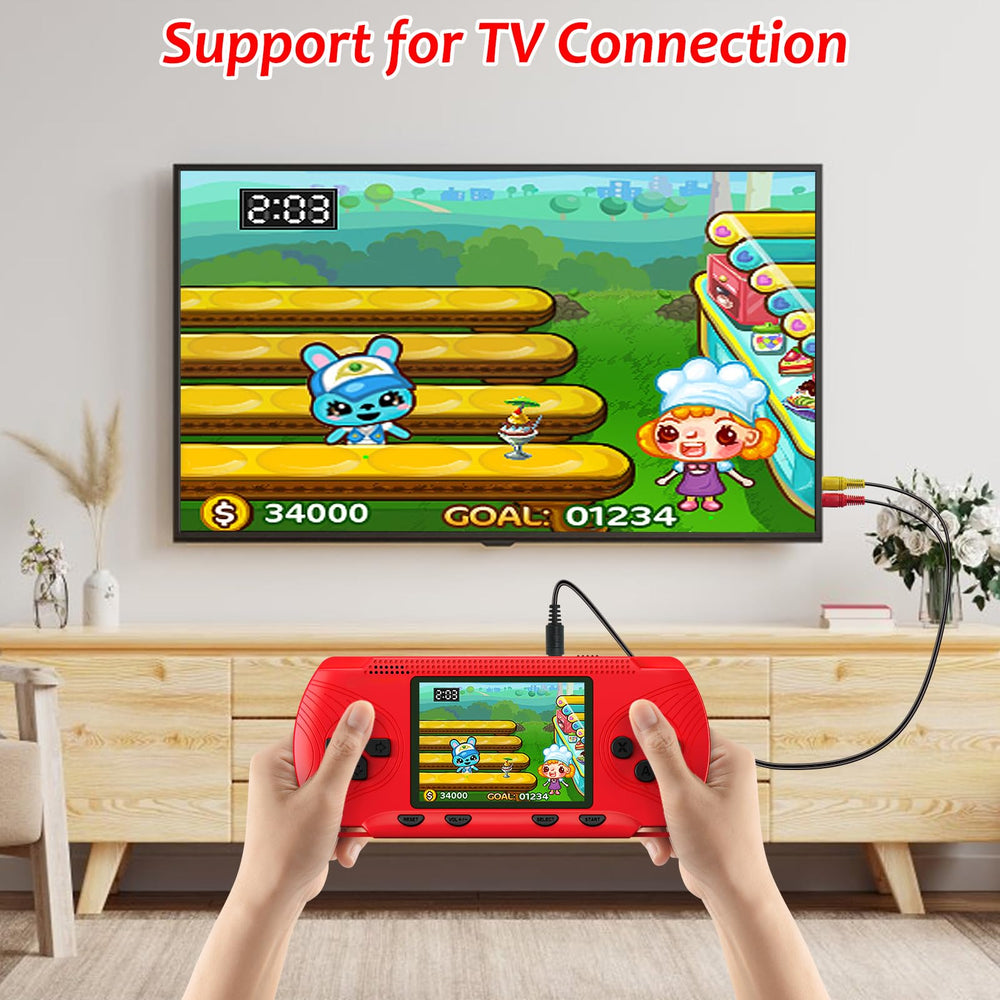 GAMPLAE handheld screen close-up shows 3.0-inch HD display for clearer visuals.