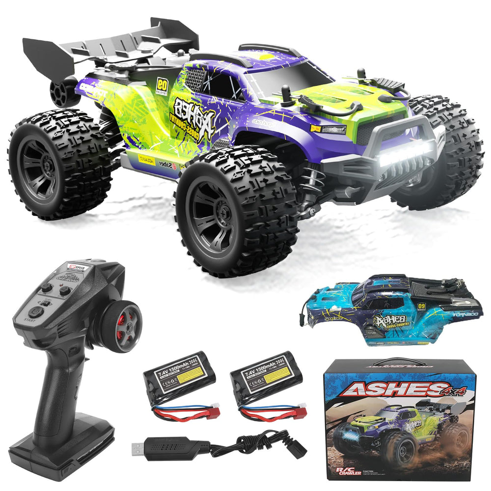 GAMRUXI 1:18 RC car front view showing speed-ready stance and rugged tires