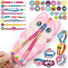 GAMZOO friendship bracelet kit with case-board enabling easy, portable crafting sessions.