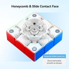 GAN 356 ME honeycomb face reduces friction for consistent speed.
