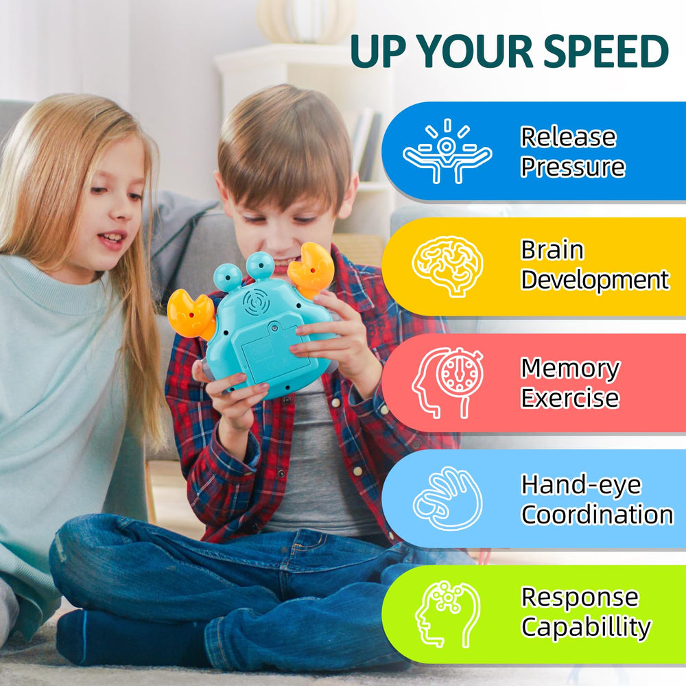GAPER GO crab light-up push game hands-on moment showing portable entertainment