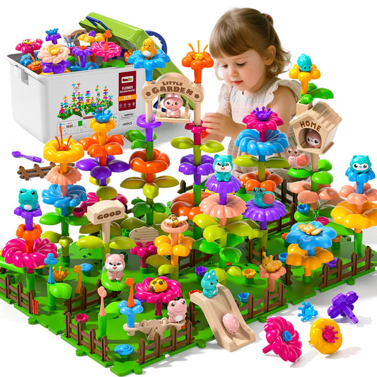 Garbo Star 145 Pcs Toddler Gardening Set with flower petals supports imaginative play