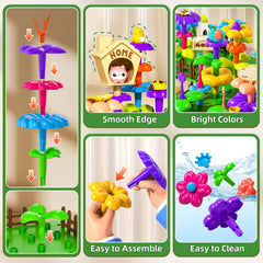 Garbo Star 145 Pcs Toddler Gardening Set sturdy bases for durable builds