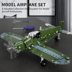 Army green color airplane with realistic finish for display.