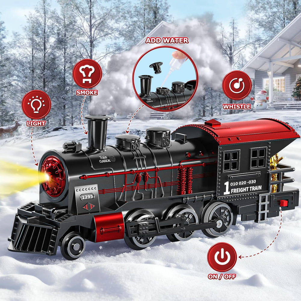 Garbo Star Christmas train carriages side view shows easy attachment