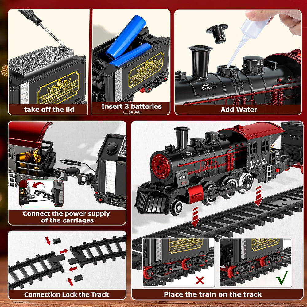 Garbo Star Christmas train track layout demonstrates simple circular and oval setups