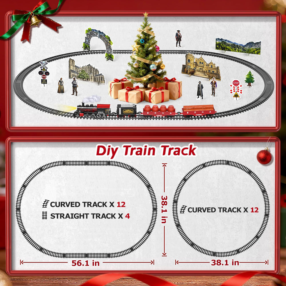 Garbo Star Christmas train warm lights add festive tree glow