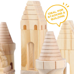 Garlictoys natural pine wood blocks with hand-polished edges for safe play.