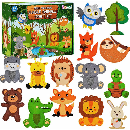 Garma Animal Sewing Kit contents laid out for beginner sewing and creative play