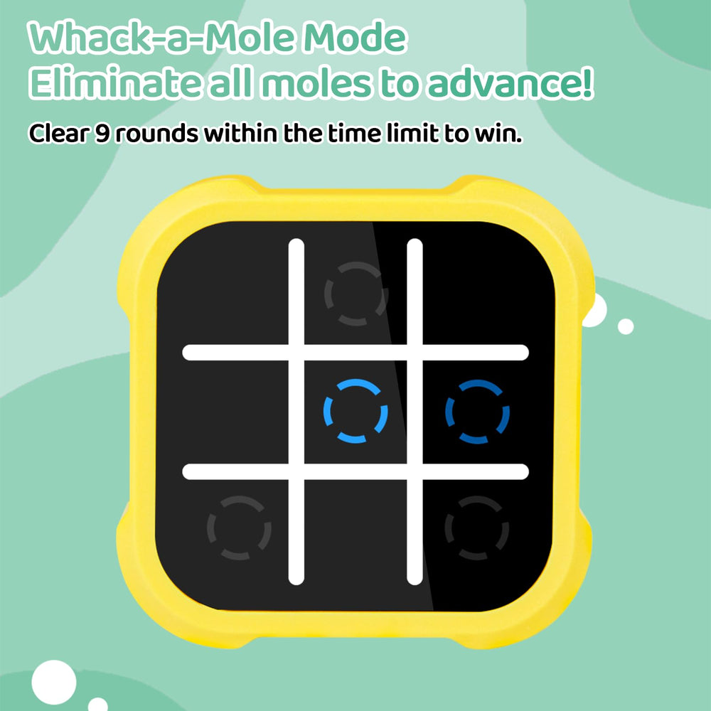 GARMEE Electronic Tic Tac Toe whack mole mode showcases dynamic mini-game action