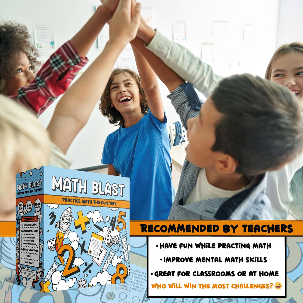 Gartana Math Blast dice set adds randomness for quick strategy.