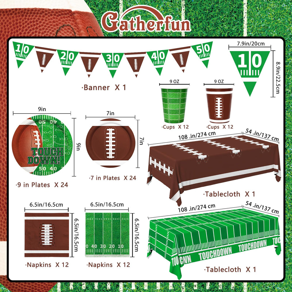 Gatherfun football dessert plates 7-inch ideal for treats and theme