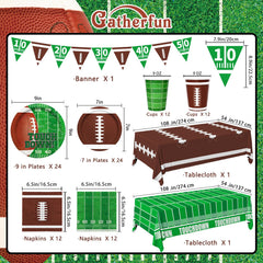 Gatherfun football dessert plates 7-inch ideal for treats and theme