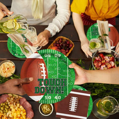 Gatherfun football napkins 6.5-inch folded for easy cleanup and decor