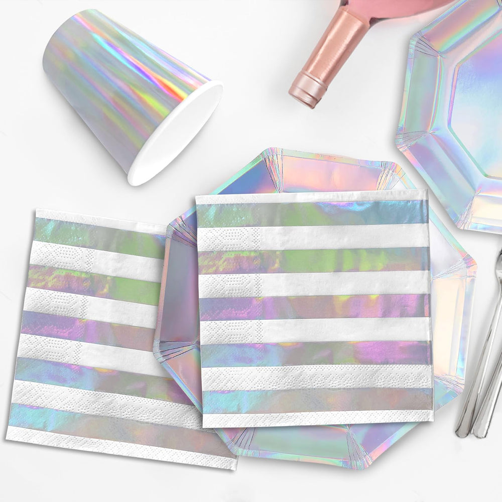 Gatherfun iridescent table setting for mermaid-inspired celebrations