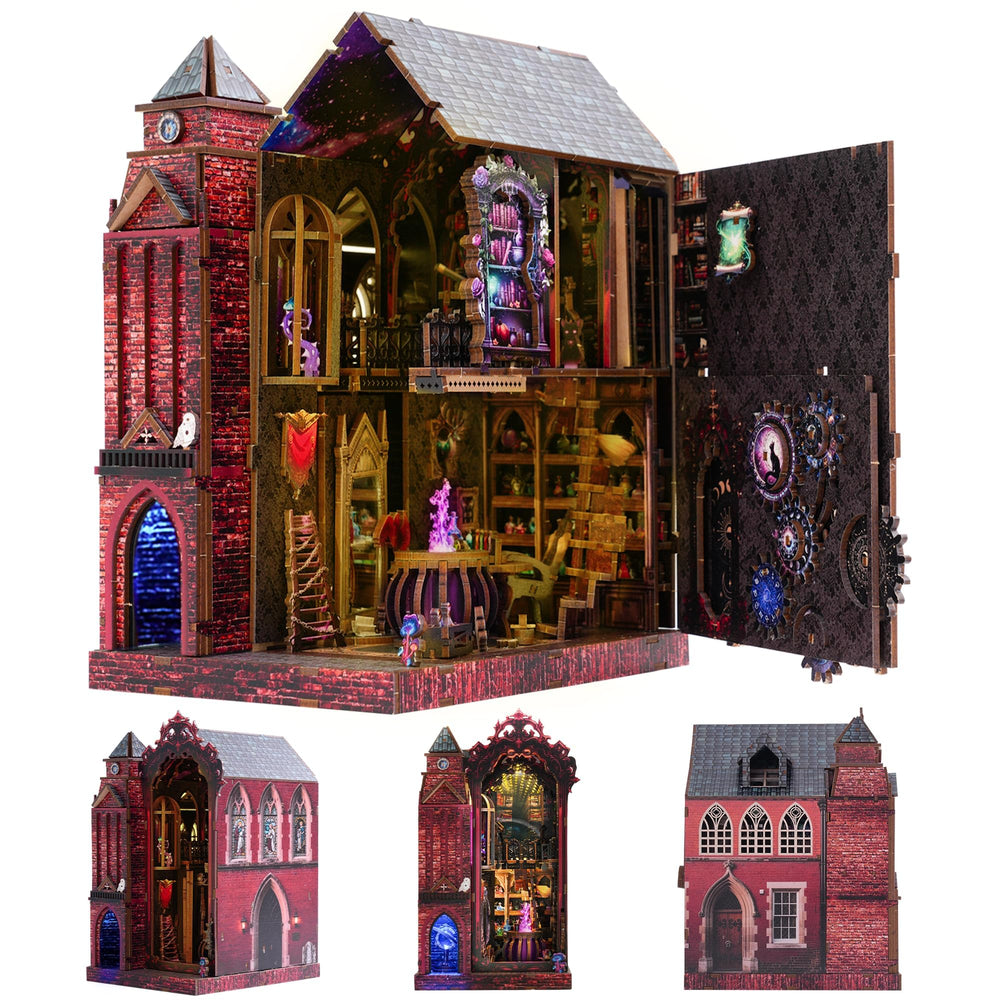 GATTLELIC Book Nook Kit Arcane Sprire packaging showcases gift-ready design for shelf decor.
