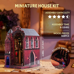 GATTLELIC Book Nook Kit glow reveals magical interior when lit.