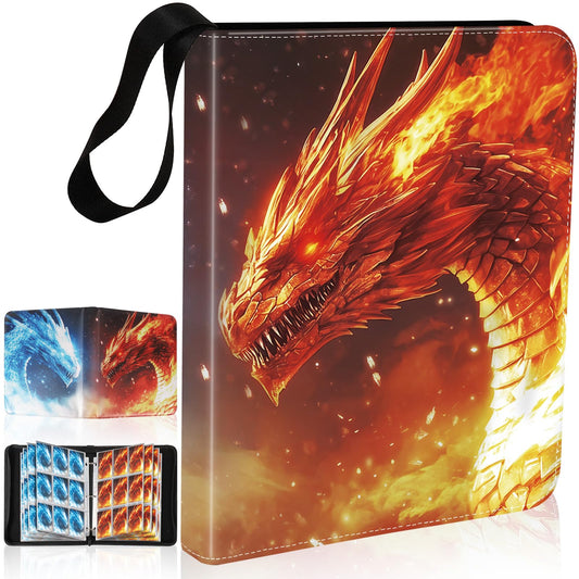Gbchais Fire & Ice Dragon binder front cover with dragon artwork, ideal for display and protection