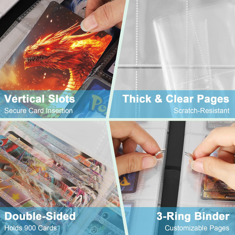 Gbchais binder fits standard-size cards including MTG and sports cards