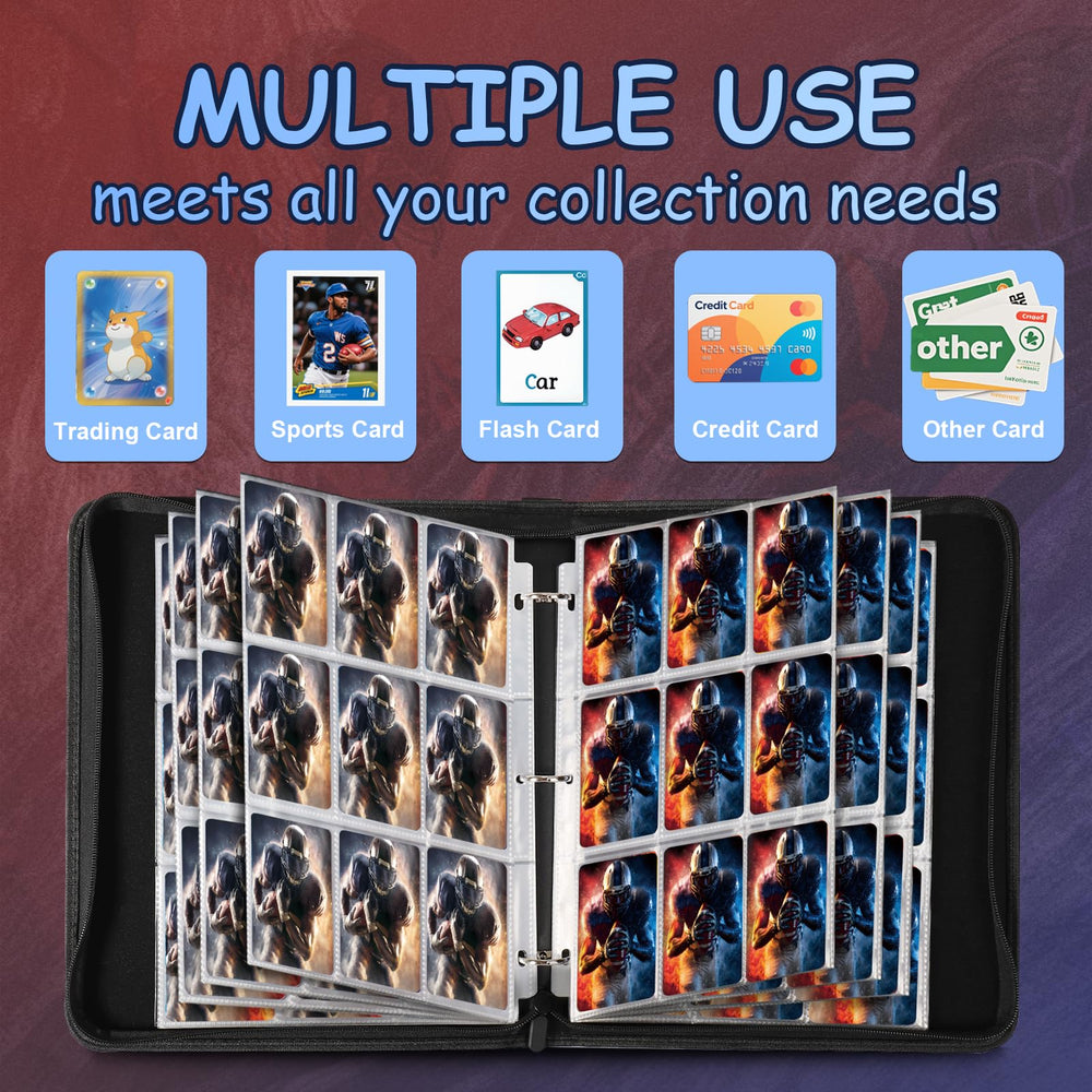 Gbchais portable collection trading card album enables easy transport and display