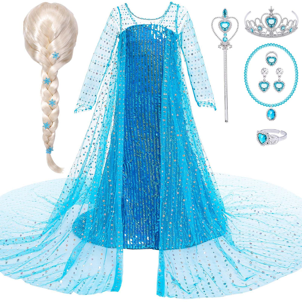 G.C princess dress with long cape worn by a child for imaginative play