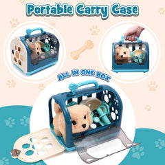 G.C plush interactive dog reacts to touch with walk, bark, tail wag, adding realism.