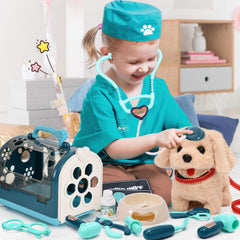 G.C vet playset includes essential tools for creative medical role play scenarios.