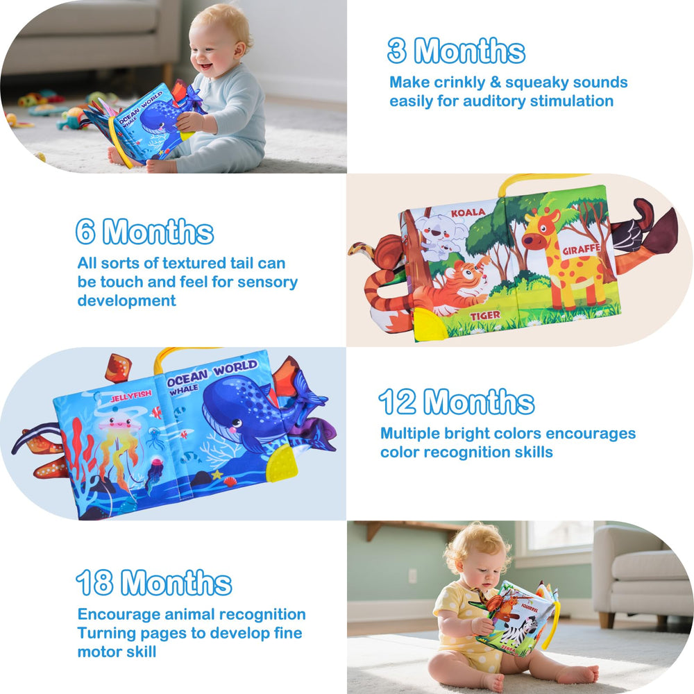 GCTZZ Baby Books squeaky sounds enhance auditory awareness during play