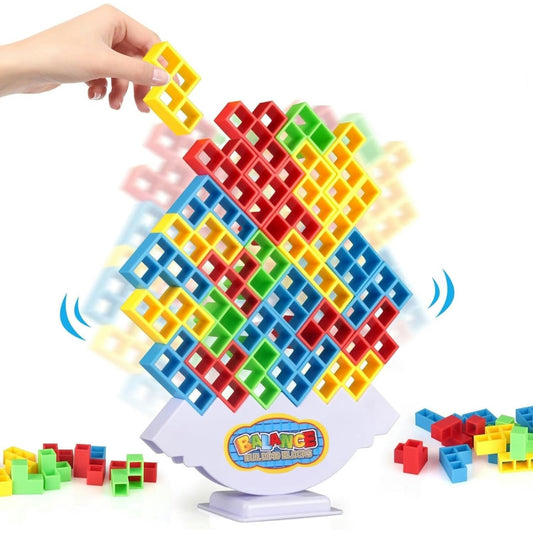 Gdaytao 64pcs stacking tower assembly shows colorful blocks building focus and patience during play