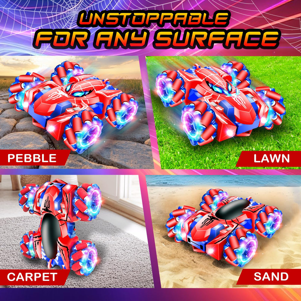 GDRic Spider RC car durable ABS shell withstands playful crashes.