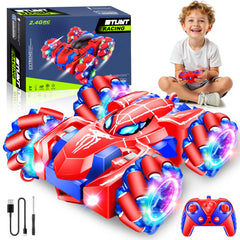 GDRic Spider RC car front view with LED lights for indoor fun.