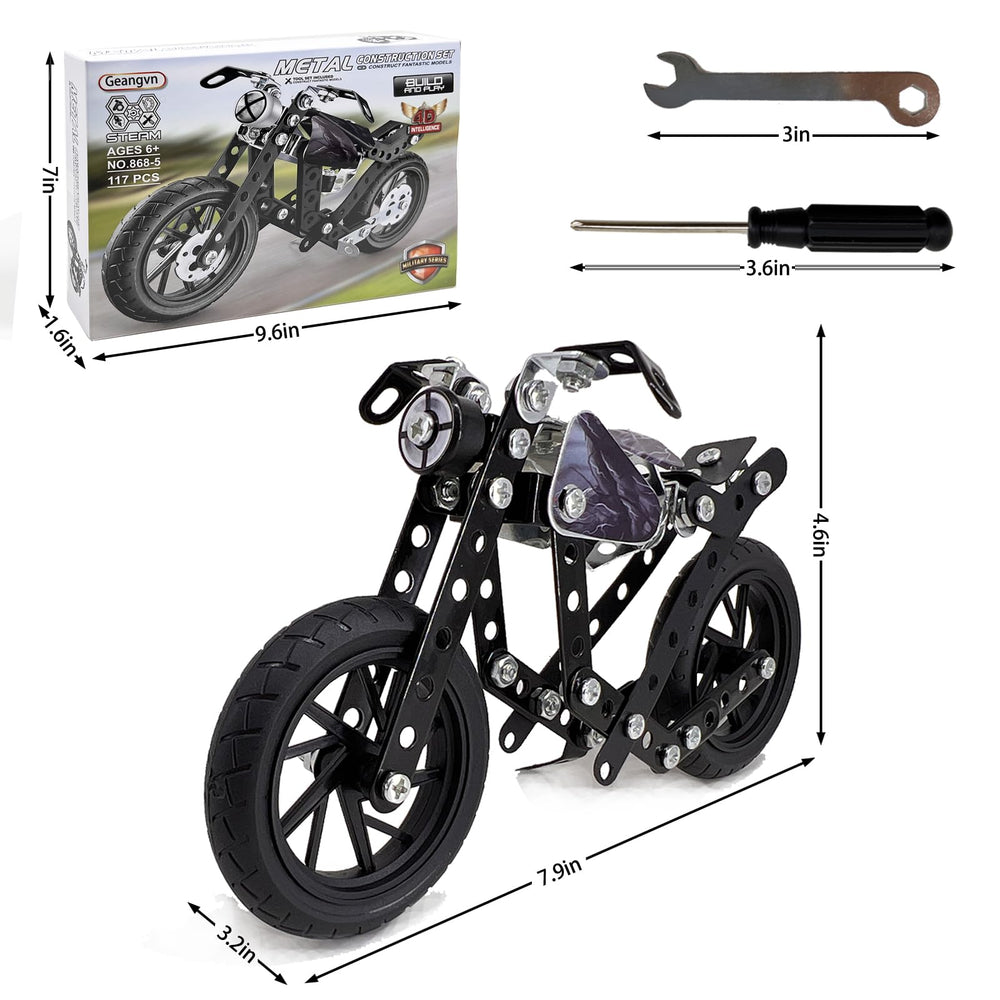 Geangvn compact retro motorcycle model for display or play.