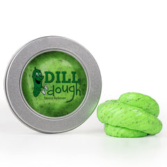 Gears Out Dill Dough Stress Putty packaging close-up shows quality