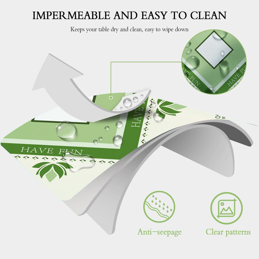 Waterproof surface helps keep tables clean during spills and shifts.